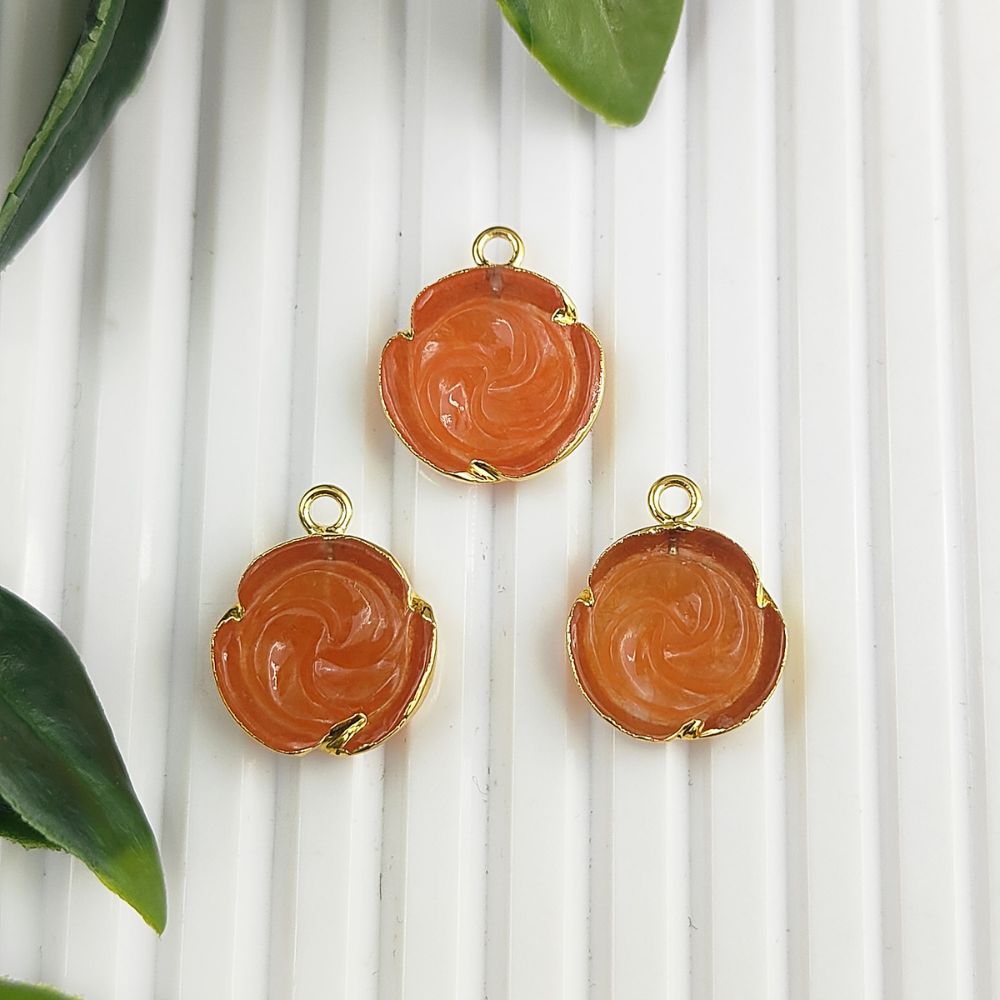 Carnelian Rose Pendant – Handmade & Elegant