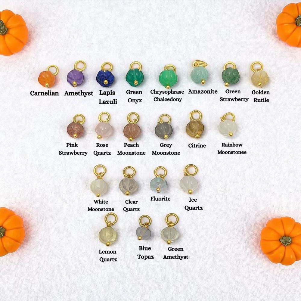 Hand-Carved Amazonite Gemstone Pumpkin Bead