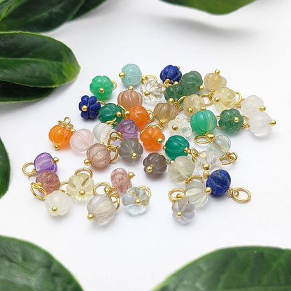 Boho Style Amazonite Pumpkin Charm for DIY Crafts