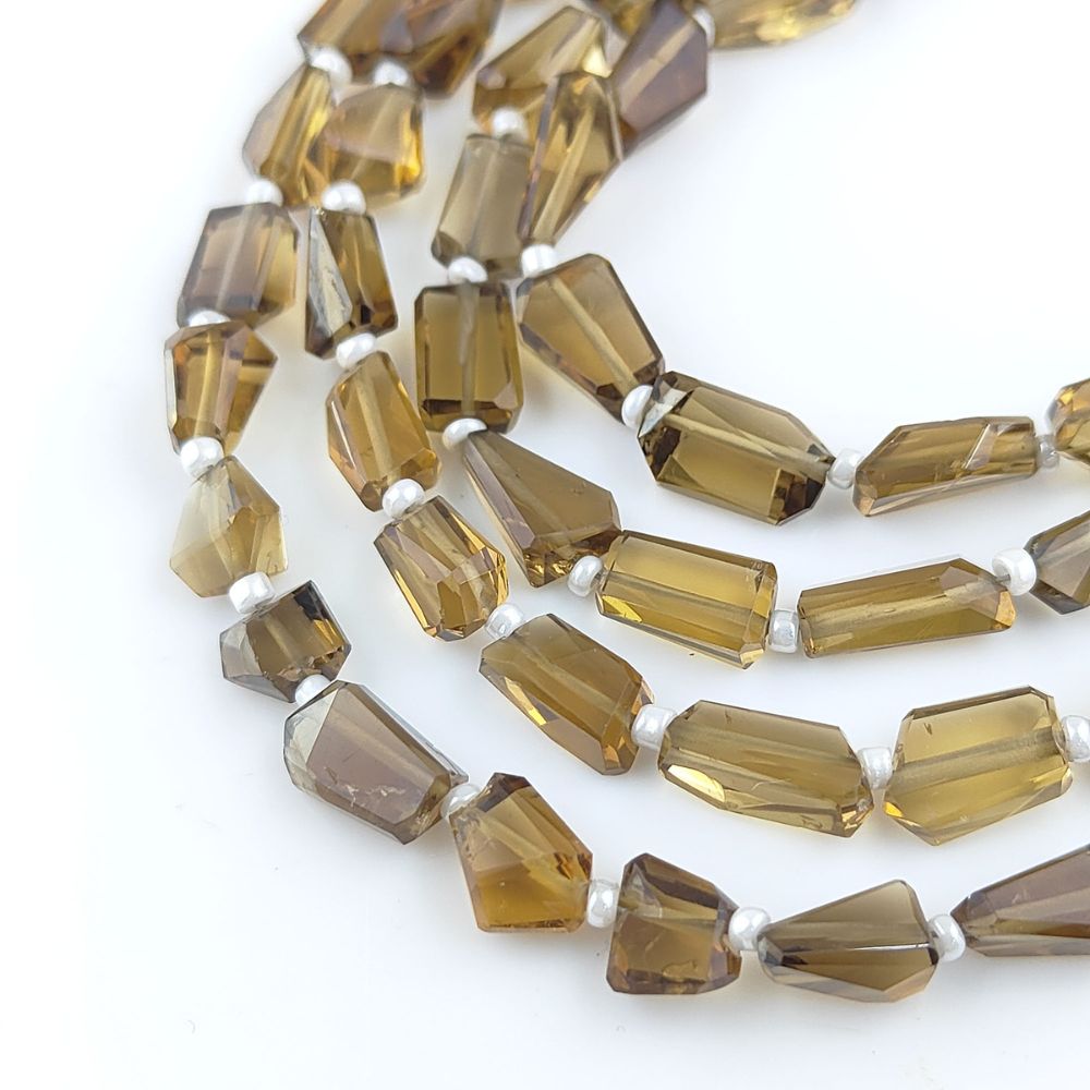 Champagne Quartz Beads Faceted Nugget 5-12mm Genuine Gemstones for Handmade Jewelry