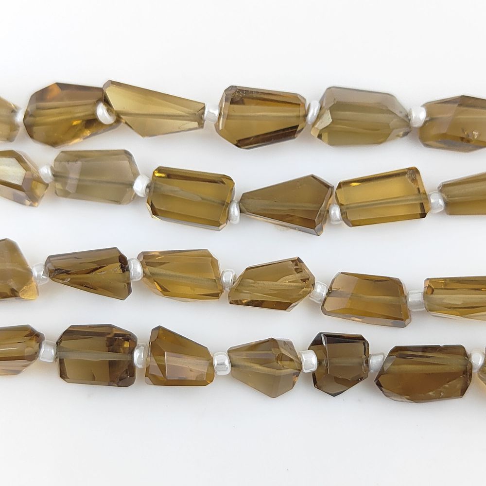 Champagne Quartz Beads Faceted Nugget 5-12mm Genuine Gemstones for Handmade Jewelry