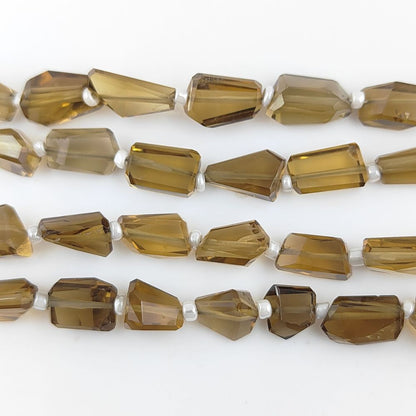 Champagne Quartz Beads Faceted Nugget 5-12mm Genuine Gemstones for Handmade Jewelry
