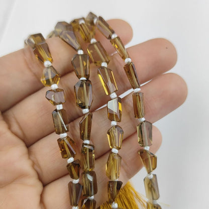 Champagne Quartz Beads Faceted Nugget 5-12mm Genuine Gemstones for Handmade Jewelry