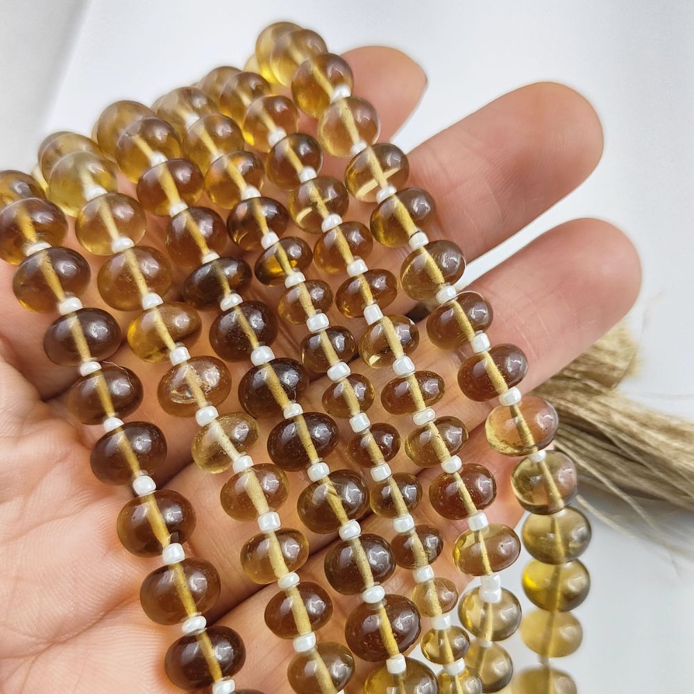 Champagne Rondelle Beads Elegant Neutral-Toned Gemstones