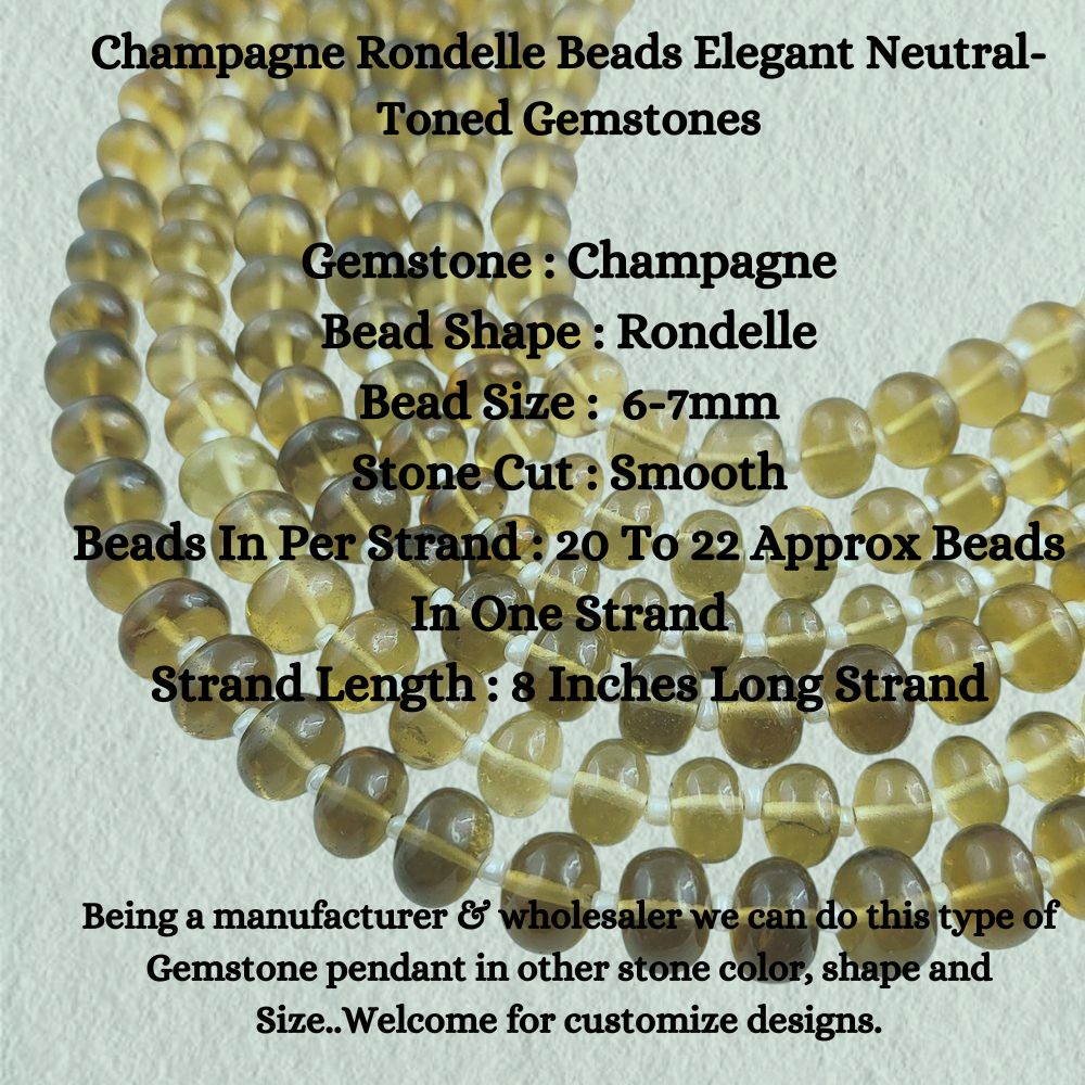 Champagne Rondelle Beads Elegant Neutral-Toned Gemstones