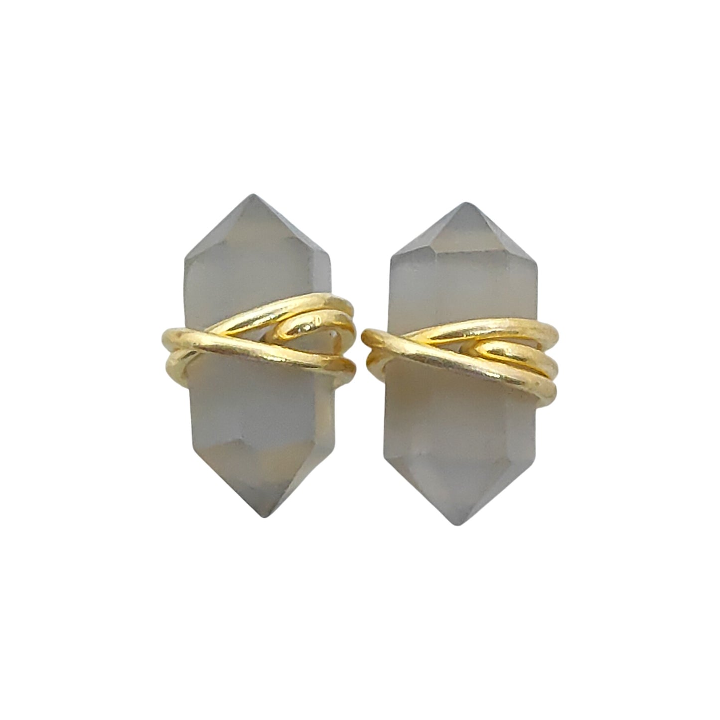 Chocolate Moonstone Gold Vermeil Stud Earrings Dainty Handmade Healing Gemstone Jewelry for Women – Selling Per Pair