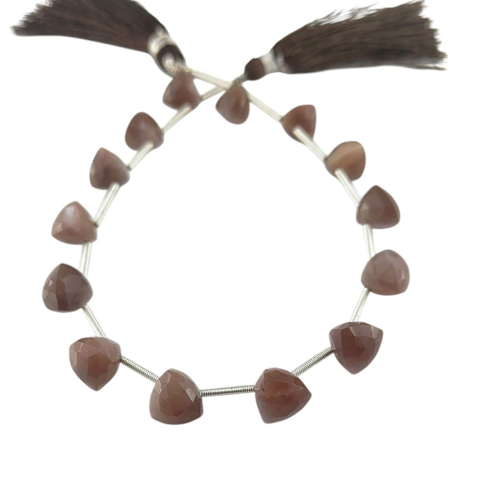 Chocolate Moonstone Faceted Beads – Trillion Cut Gemstones for Jewelry Making