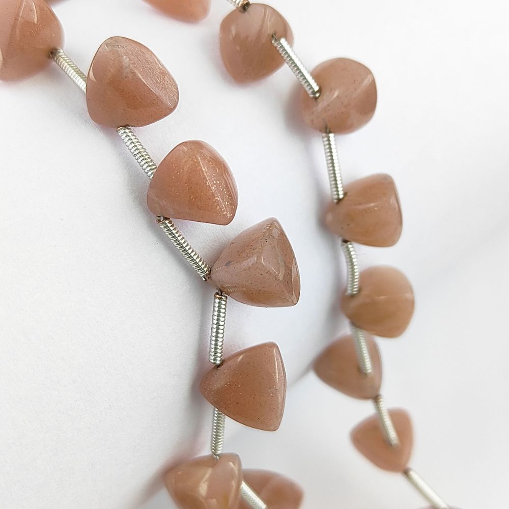 Natural chocolate moonstone beads with soft shimmer