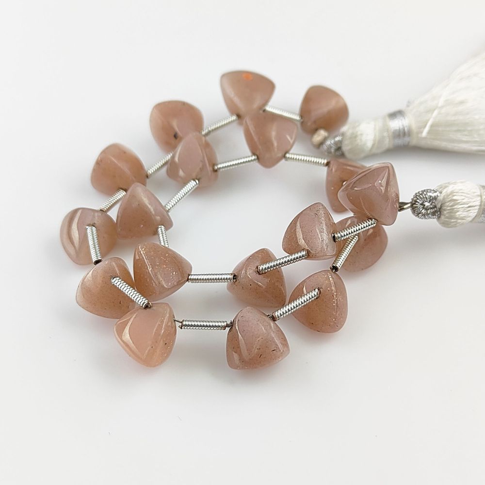 Polished trillion cut chocolate moonstone gemstone beads