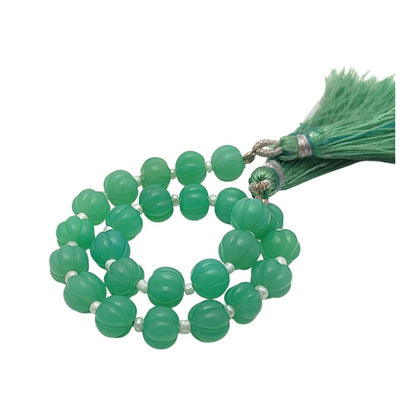 Natural Chrysoprase Chalcedony Pumpkin Beads – Perfect for Elegant Jewelry Designs