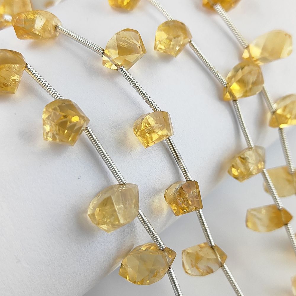 Citrine Gemstone Twisted Briolette Beads for Jewelry Making
