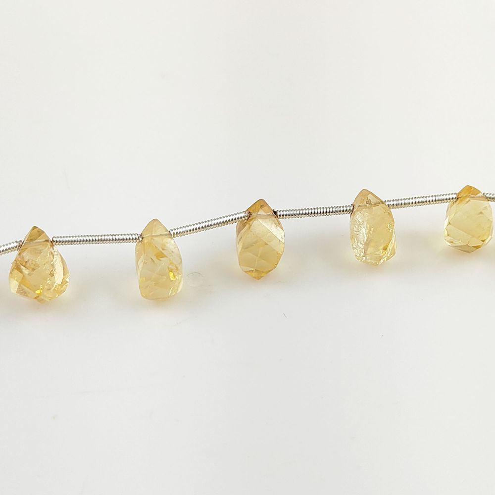 Citrine Briolette Beads – Stunning Twisted Faceted Cut for Handmade Jewelry