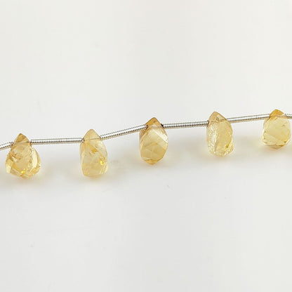 Citrine Briolette Beads – Stunning Twisted Faceted Cut for Handmade Jewelry