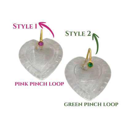Clear Quartz Heart Carved Pendant in 925 Sterling Silver April Birthstone Gemstone Charm for Jewelry Making- Selling Per Piece