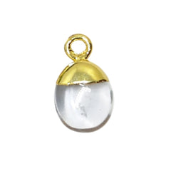 Clear Quartz Pendant Spike 8–10mm Crystal Charm with Gold/Silver Electroplated Cap for Jewellery DIY Necklace Bracelet