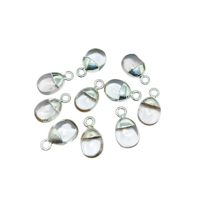 Clear Quartz Pendant Spike 8–10mm Crystal Charm with Gold/Silver Electroplated Cap for Jewellery DIY Necklace Bracelet
