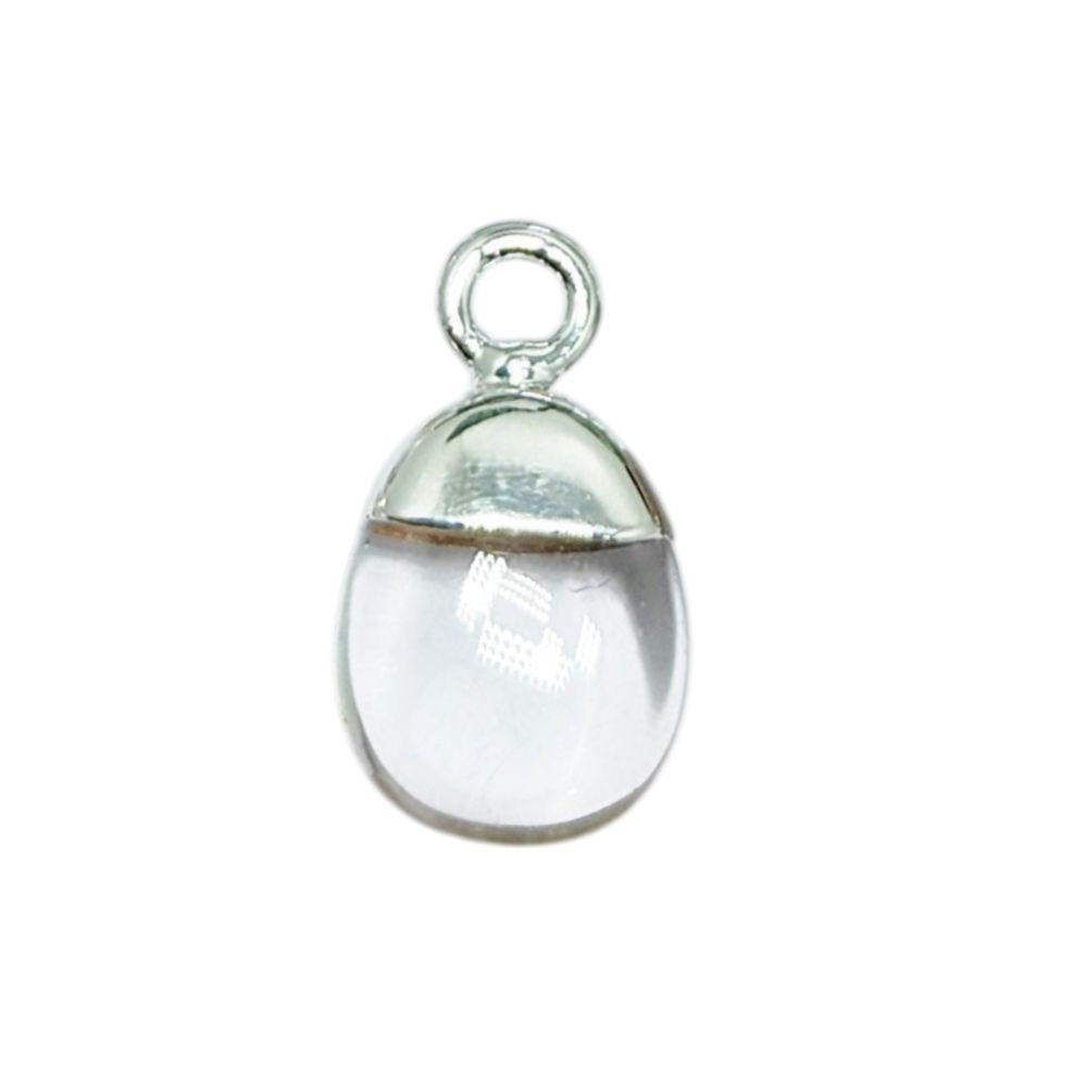 Clear Quartz Pendant Spike 8–10mm Crystal Charm with Gold/Silver Electroplated Cap for Jewellery DIY Necklace Bracelet