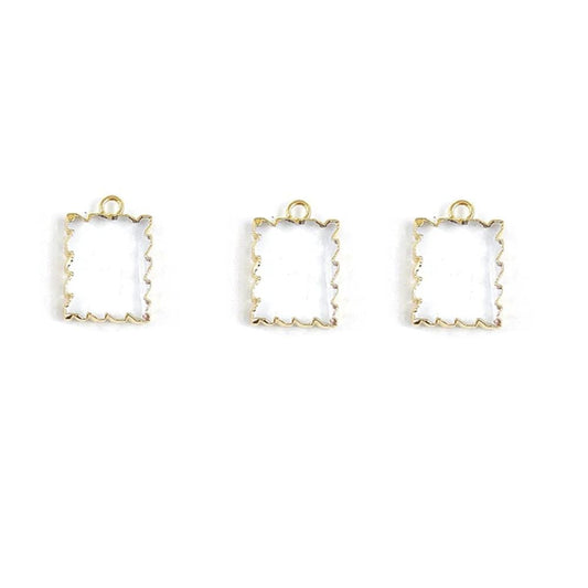 Handmade Gold Electroplated Clear Quartz Healing Necklace with Crystal Zig Zag Pendant