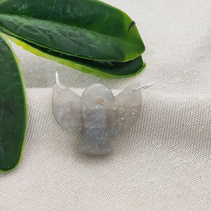 Grey Moonstone Gemstone Charm Pendant Natural Dainty Connector Sterling Silver Jewellery Making Supply