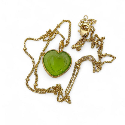 Dainty Heart Shape Peridot Necklace Handmade Gemstone Jewelry for Her- Selling Per Style