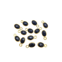 Dainty Black Onyx Pendant 4x6mm Oval Gemstone Charm for Her