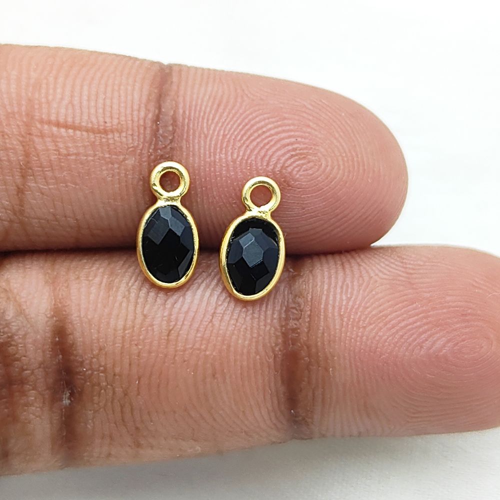 Minimalist black onyx charm necklace for her