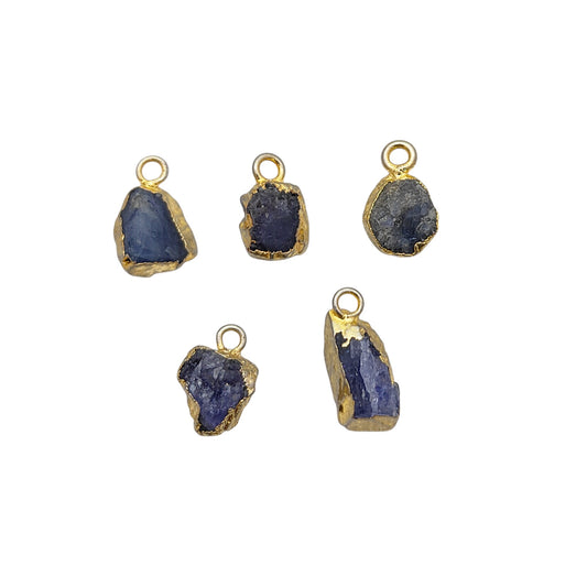 Raw Tanzanite Pendant Gold Electroplated December Birthstone Handcrafted Minimalist Jewelry- Selling Per Piece