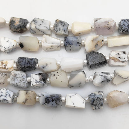 Dendrite Opal Loose Beads 5-12mm Faceted Nugget Gemstones for Unique Handmade Creations