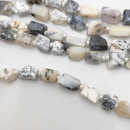 Dendrite Opal Loose Beads 5-12mm Faceted Nugget Gemstones for Unique Handmade Creations