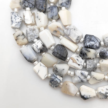 Dendrite Opal Loose Beads 5-12mm Faceted Nugget Gemstones for Unique Handmade Creations