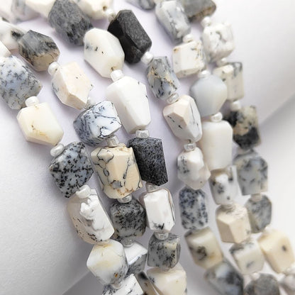 Dendrite Opal Loose Beads 5-12mm Faceted Nugget Gemstones for Unique Handmade Creations