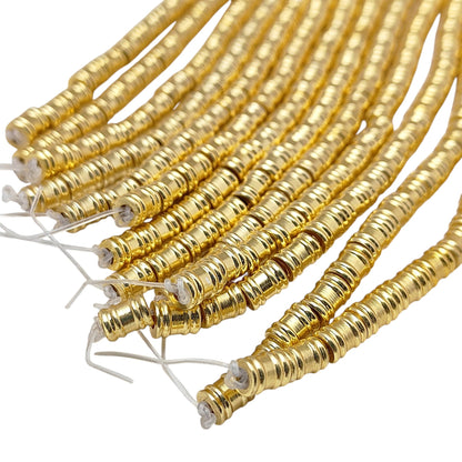 Gold plated drum style spacer beads made of brass for jewelry making
