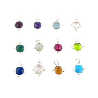 Elegant Cushion Cut 8mm Gemstone Pendant Handmade Gold Vermeil Minimalist Jewelry for Women