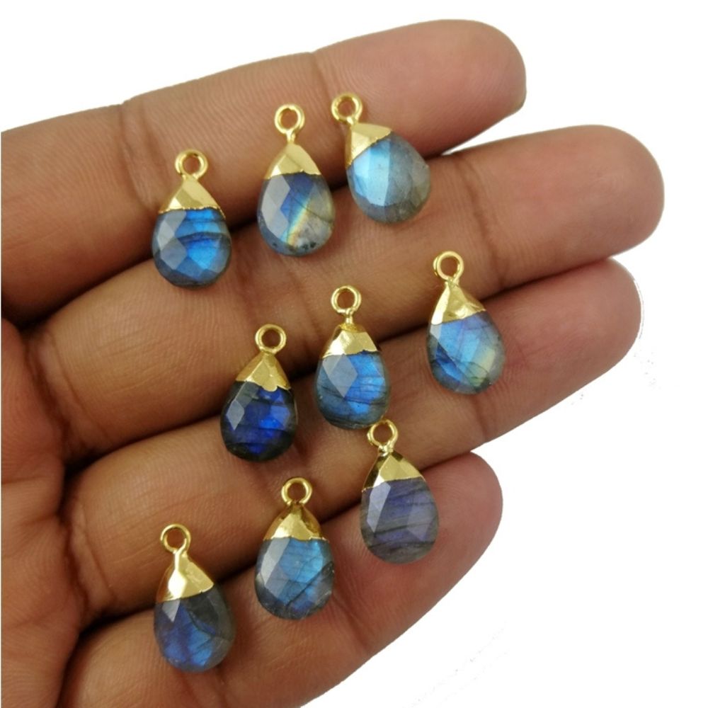 13x9mm Pear Cut Labradorite Pendant Handmade Gemstone for Necklace and Bracelet Making