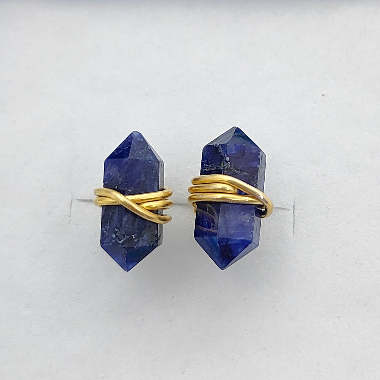 Elegant Lapis Lazuli Stud Earrings, Handmade 12x5mm Gold Vermeil Gemstone Jewelry Gift for Women – Selling Per Piece