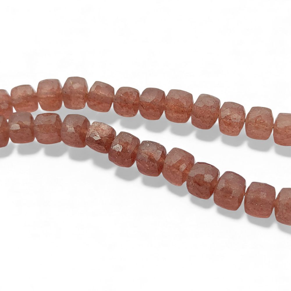 Elegant Pink Strawberry Quartz Faceted Gemstone Beads, Natural Blush Pink Beads for DIY Jewelry, Bracelets & Necklaces – Selling Per Strand