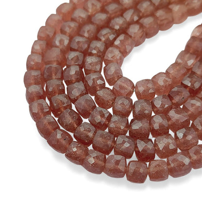 Elegant Pink Strawberry Quartz Faceted Gemstone Beads, Natural Blush Pink Beads for DIY Jewelry, Bracelets & Necklaces – Selling Per Strand