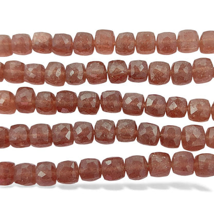 Elegant Pink Strawberry Quartz Faceted Gemstone Beads, Natural Blush Pink Beads for DIY Jewelry, Bracelets & Necklaces – Selling Per Strand