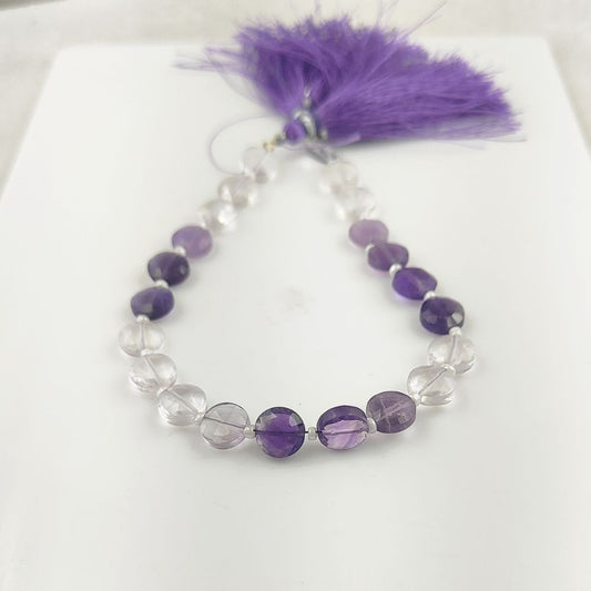 Elegant Shaded Amethyst Coin Beads