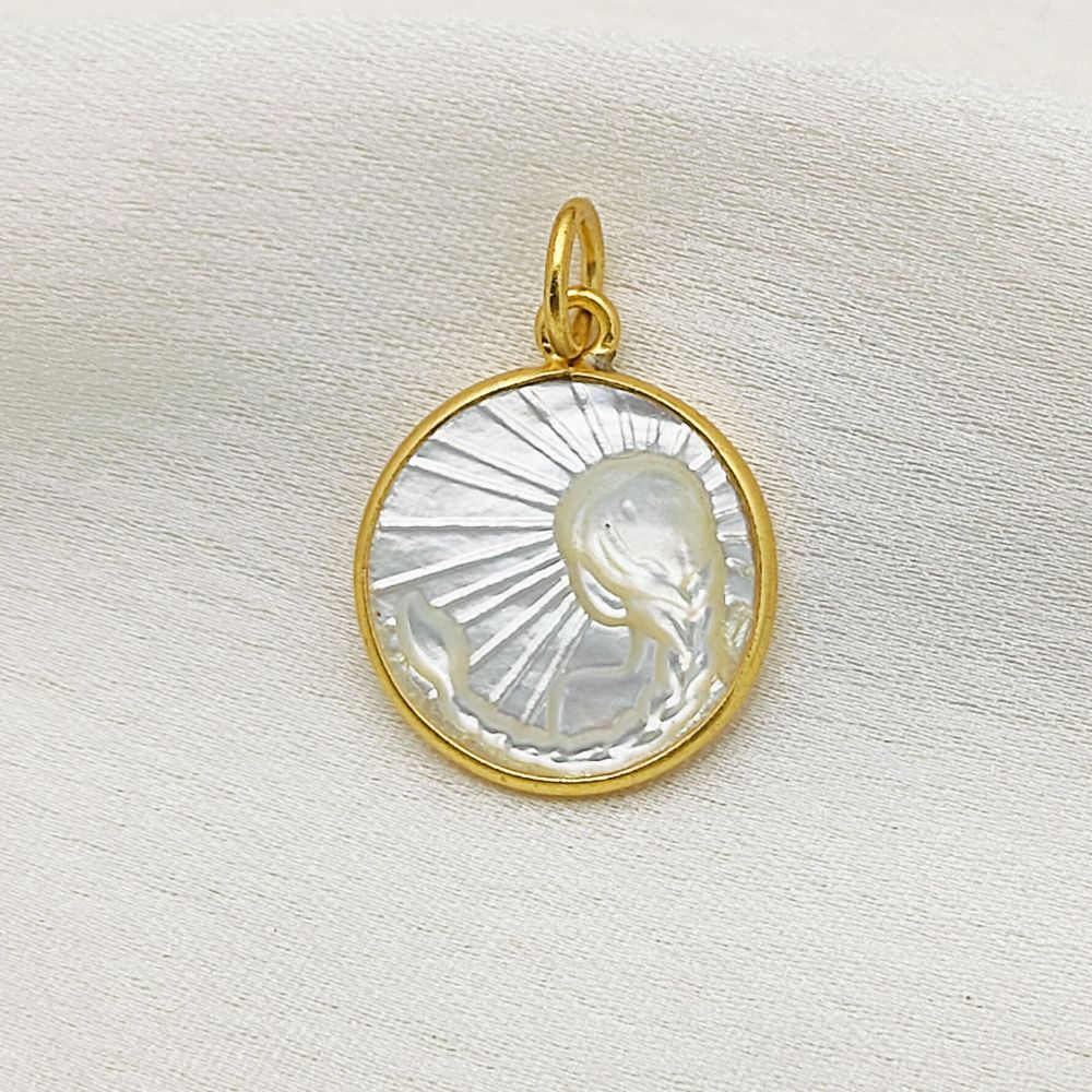 Virgo Zodiac Jewelry – Gold Finish with Freshwater Pearl