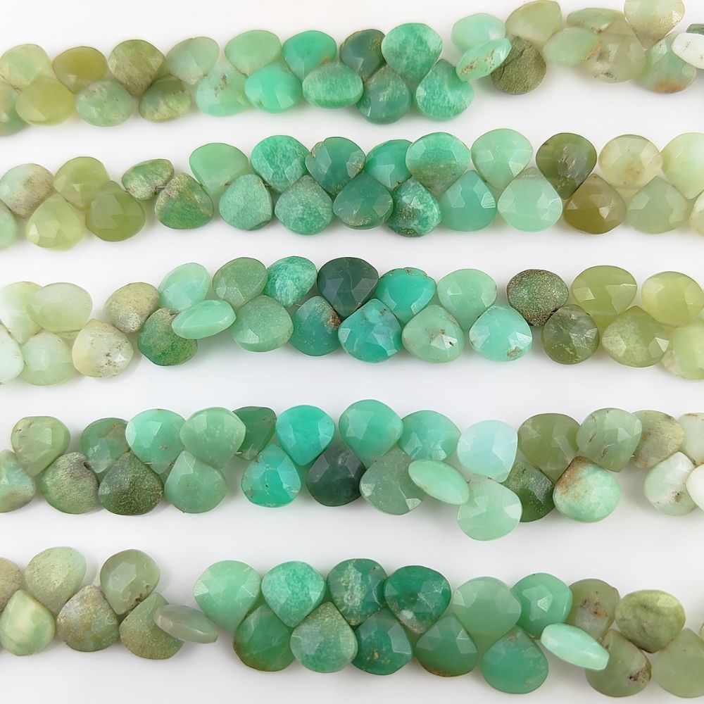 DIY Jewelry Supplies – Chrysoprase Heart Beads for Crafting Unique Jewelry Pieces