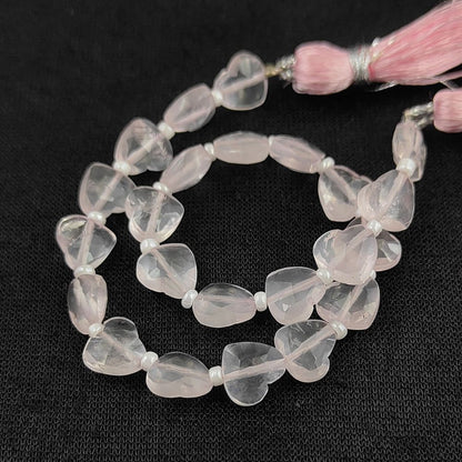 Faceted Rose Quartz Heart Beads