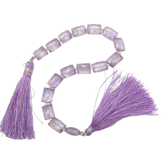 February Birthstone Pink Amethyst Rectangle Beads Loose Stones for Handmade Accessories