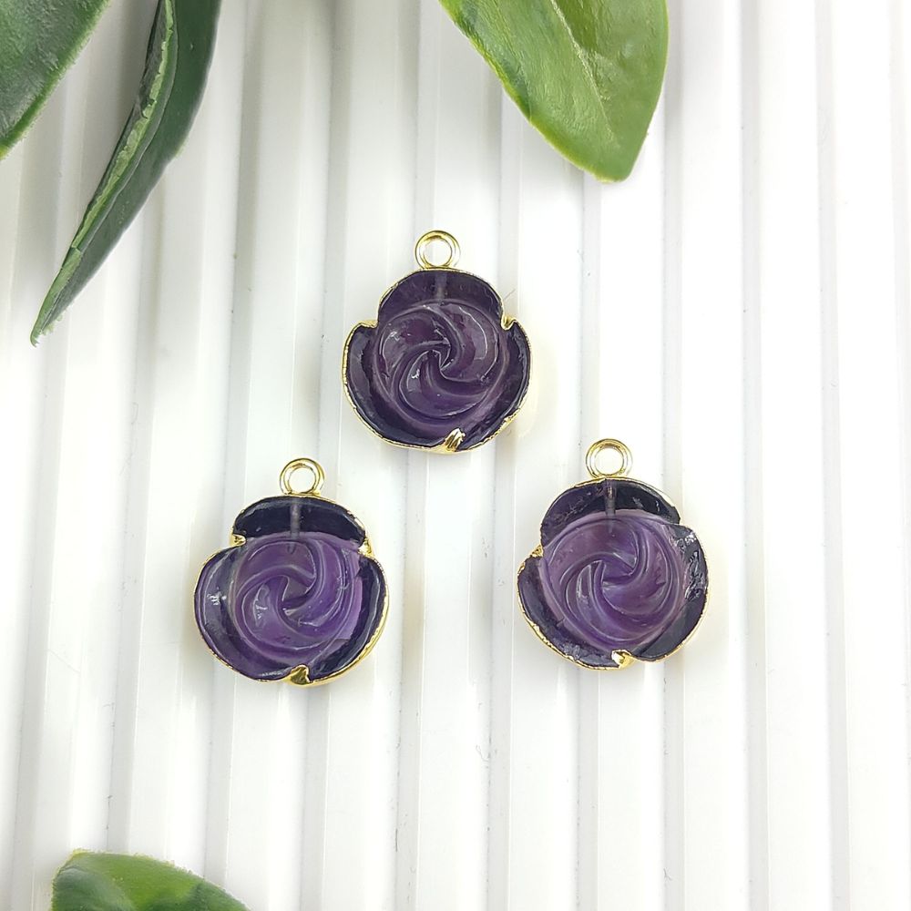 Amethyst Rose Pendant – February Birthstone