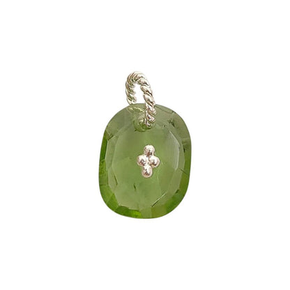 Freeform Green Amethyst Pendant Charm Prasiolite Gemstone Jewelry Supply Boho Twisted Ring Bail Gold/Silver Necklace Component Gift