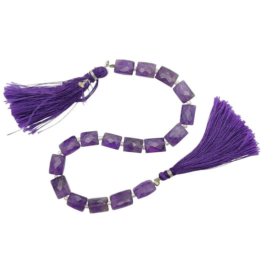 Genuine Amethyst Flat Rectangle Beads Purple Gemstones for Elegant Jewelry Design