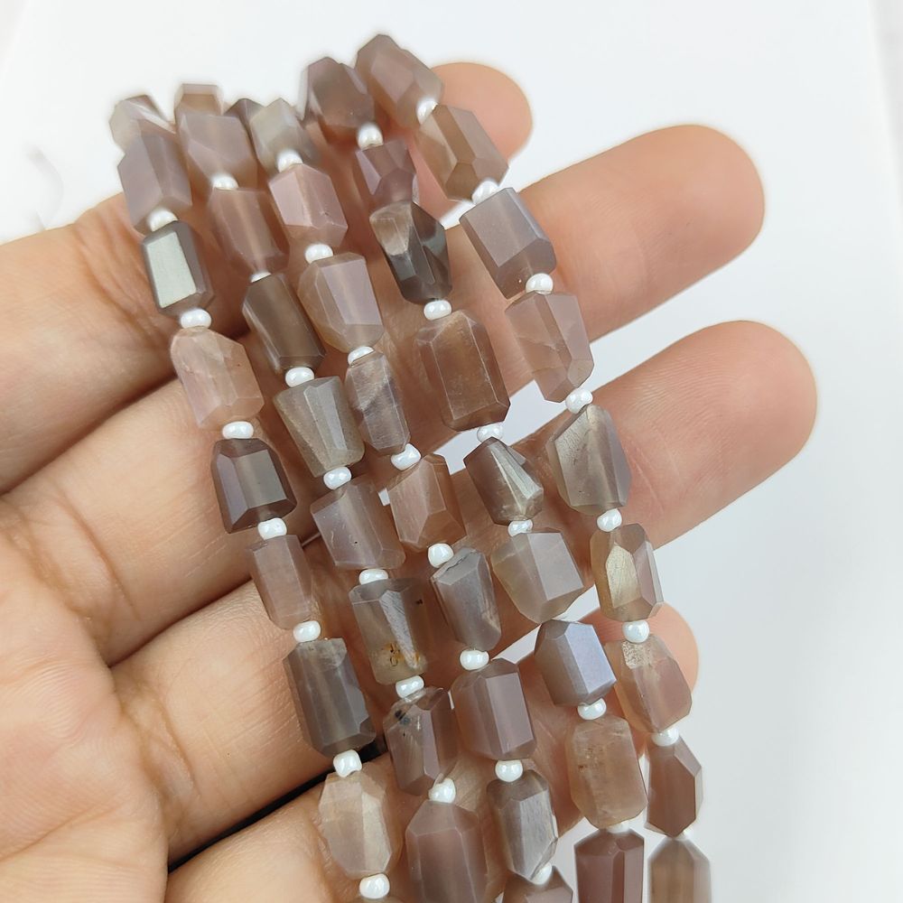 Genuine Chocolate Moonstone Faceted Nugget Beads 5-12mm Unique Gemstones for Jewelry & Crafting