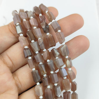 Genuine Chocolate Moonstone Faceted Nugget Beads 5-12mm Unique Gemstones for Jewelry & Crafting
