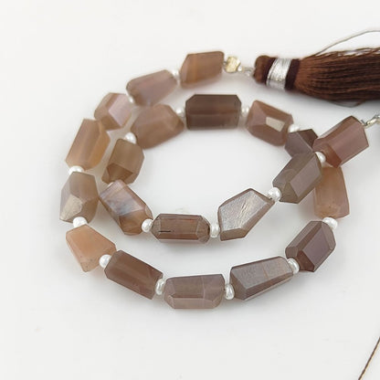 Genuine Chocolate Moonstone Faceted Nugget Beads 5-12mm Unique Gemstones for Jewelry & Crafting