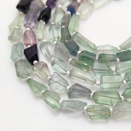 Genuine Multi Fluorite Nugget Beads Faceted 5-12mm Multi-Hued Gemstones for DIY Jewelry & Beading